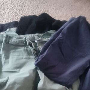 Assorted Pants in Black, Green, and Blue